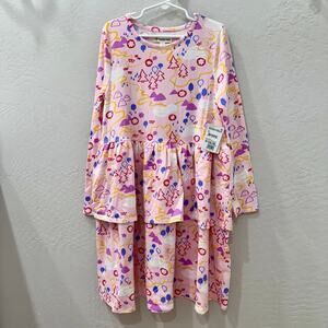NWT Tucker + Tate PinkEnglish Adventure Map Tiered Ruffle Long Sleeve Dress